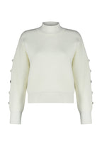 Ekru Yumuşak Dokulu Düğme Detaylı Triko Kazak TWOAW24KZ00384