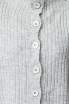 Gri Crop Yumuşak Dokulu Dik Yaka Triko Hırka TWOAW22HI0174