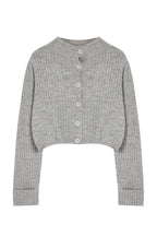 Gri Crop Yumuşak Dokulu Dik Yaka Triko Hırka TWOAW22HI0174