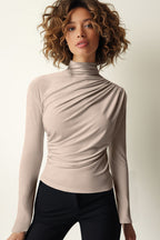 Taş Büzgülü Kare Yaka Vücuda Oturan Esnek Örme Bluz TWOSS24BZ00487