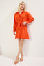 Nar Çiçeği Çizgili Kuşaklı Kısa / Mini  Dokuma Elbise TWOAW25EL00154