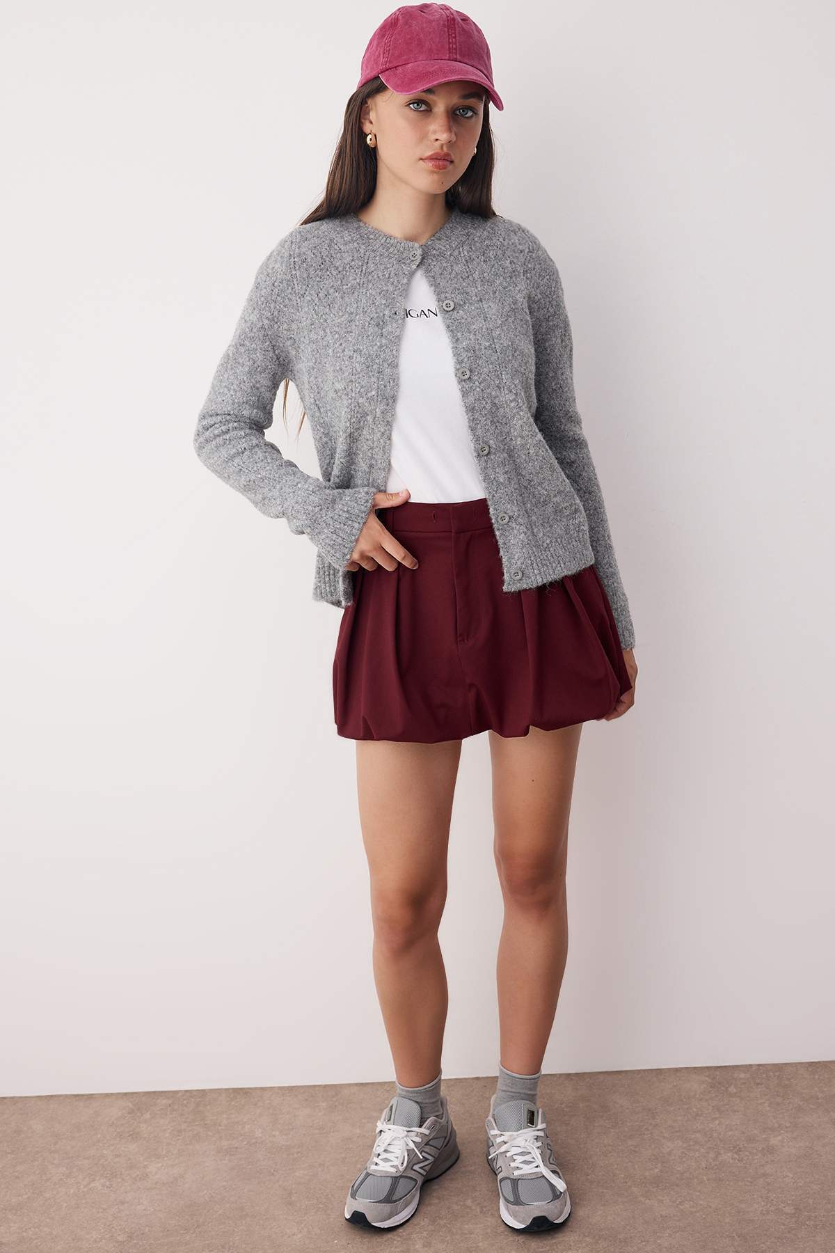 Koyu Gri Örgü Detaylı Yumuşak Dokulu Triko Hırka TWOAW26HI00018 Secondary image