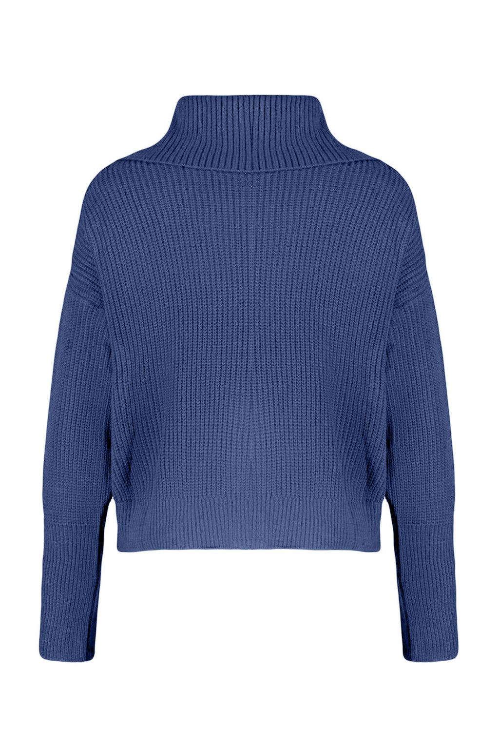 Indigo Geniş Kalıp Devrik Yaka Fermuarlı Triko Hırka TWOAW24HI00072