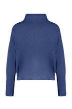 Indigo Geniş Kalıp Devrik Yaka Fermuarlı Triko Hırka TWOAW24HI00072