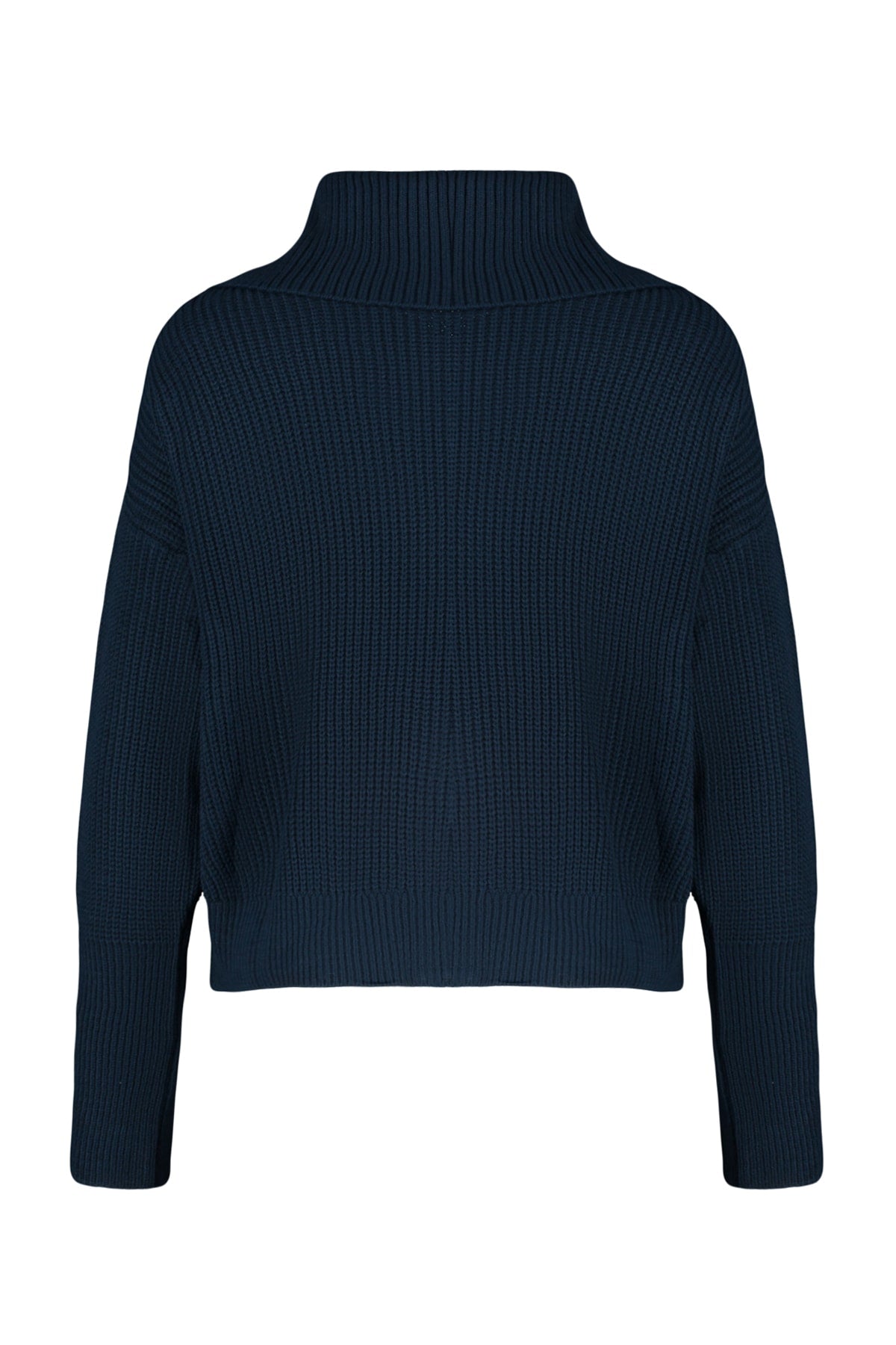 Lacivert Geniş Kalıp Devrik Yaka Fermuarlı Triko Hırka TWOAW24HI00072