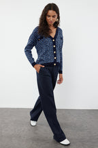 Lacivert Geniş Kalıp Triko Hırka TWOAW22HI0268