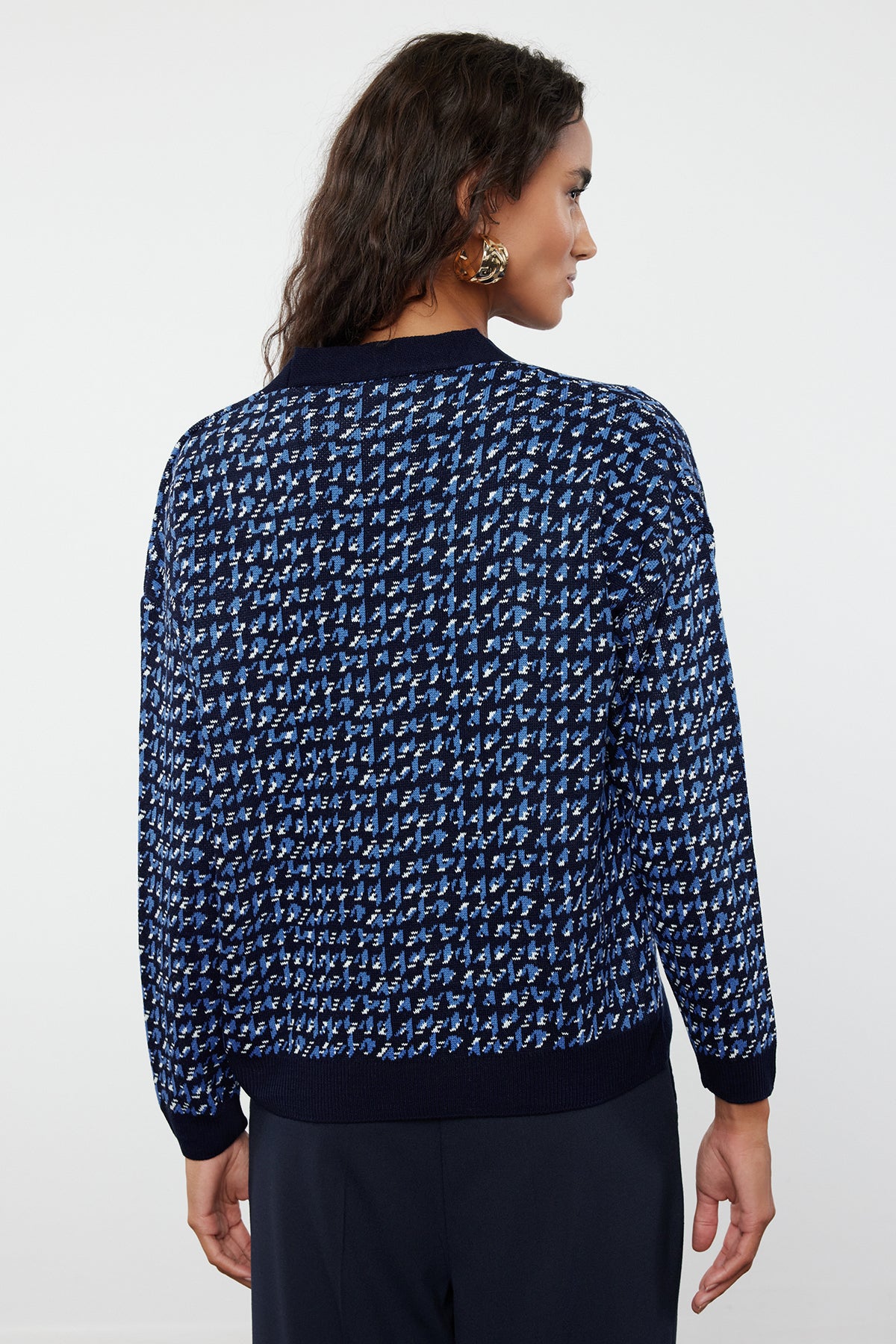 Lacivert Geniş Kalıp Triko Hırka TWOAW22HI0268