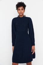 Lacivert Mini Triko Dantelli Elbise TWOAW22EL0011