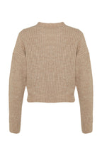 Limited Edition Bej Yumuşak Dokulu Kurdele/Fiyonk Detaylı Saç Örgü Triko Kazak TWOAW22KZ1947