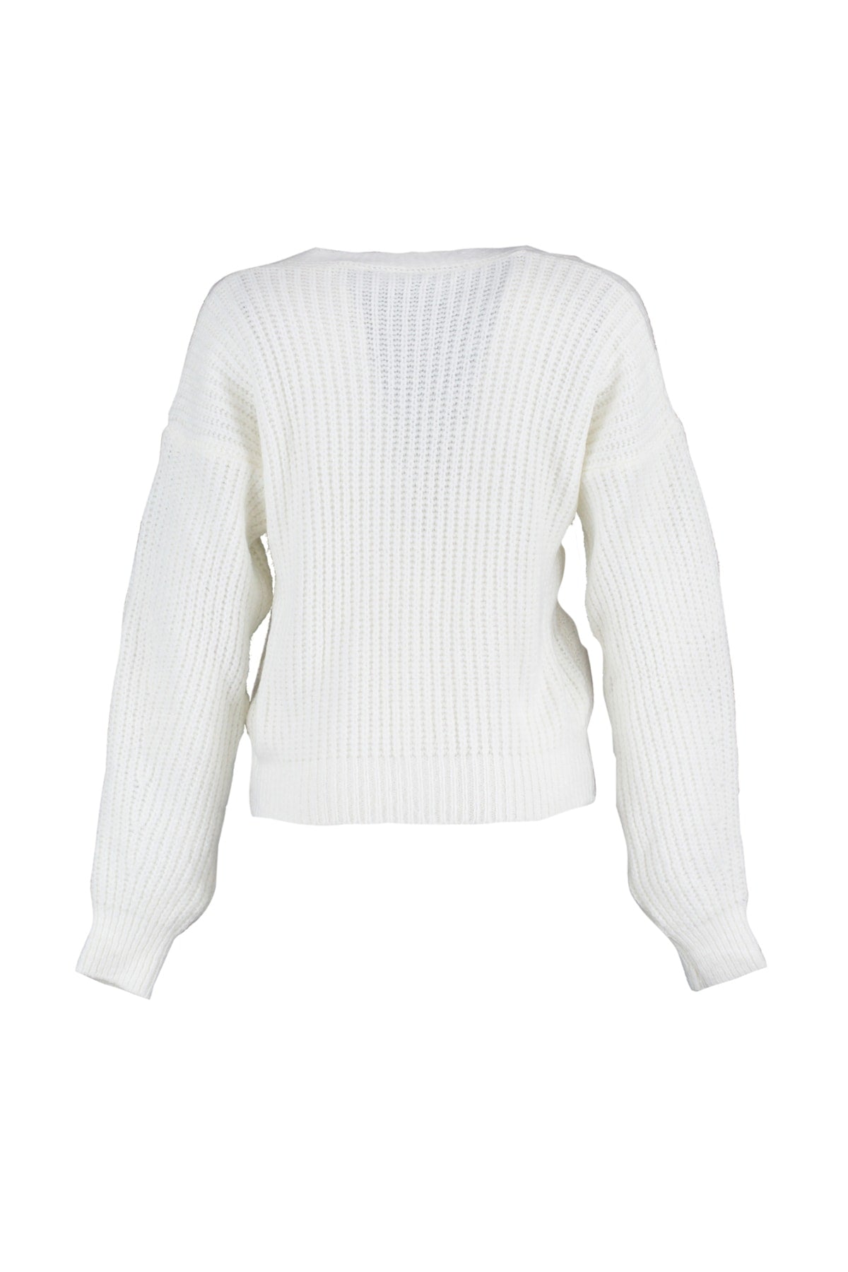 Limited Edition Ekru Yumuşak Dokulu Kurdele/Fiyonk Detaylı Saç Örgü Triko Kazak TWOAW22KZ1947