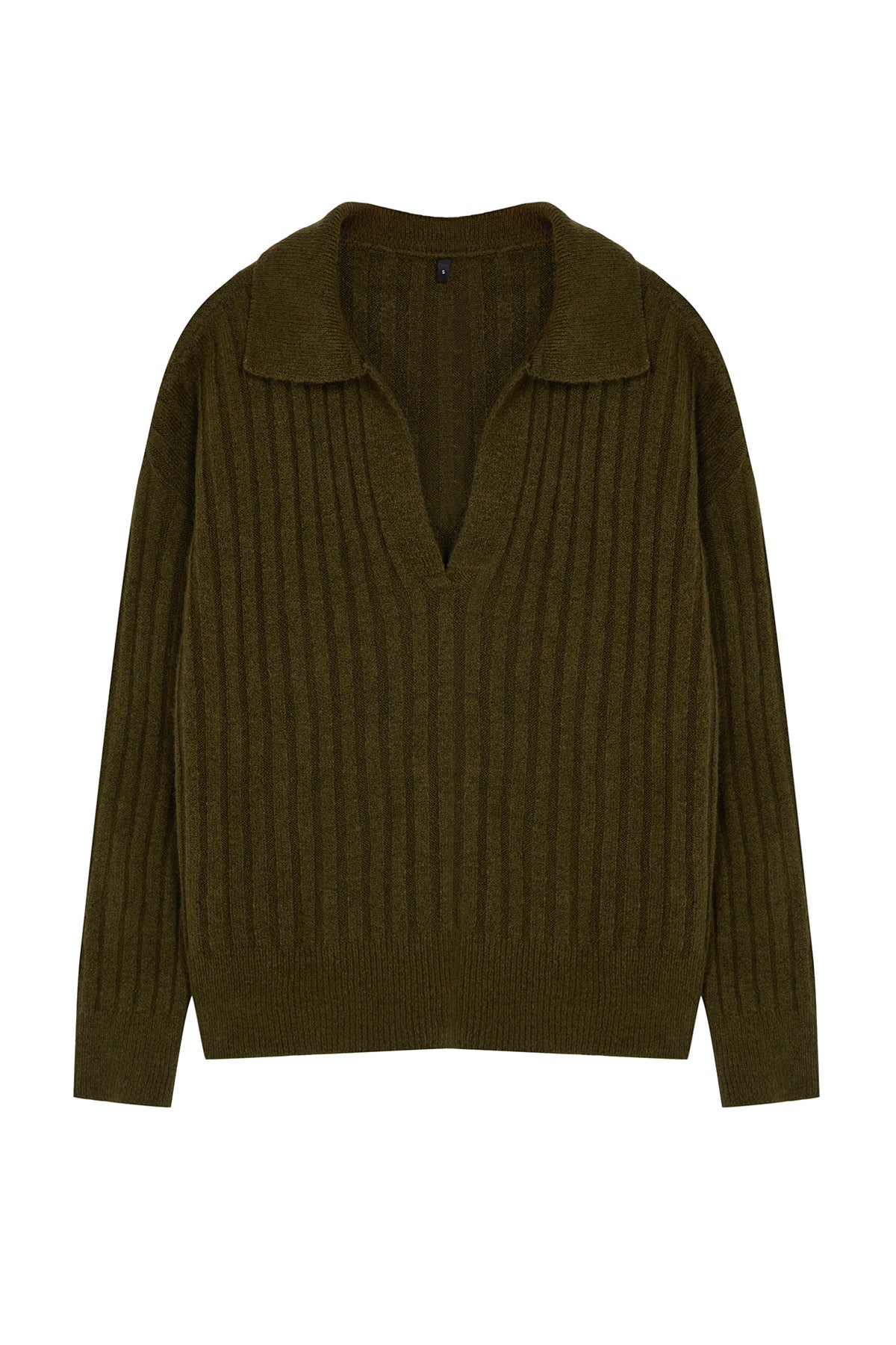 Haki Yumuşak Dokulu Polo Yaka Triko Kazak TWOAW24KZ00678