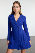 Saks Piliseli Mini Dokuma Ceket Elbise TWOAW24EL00295