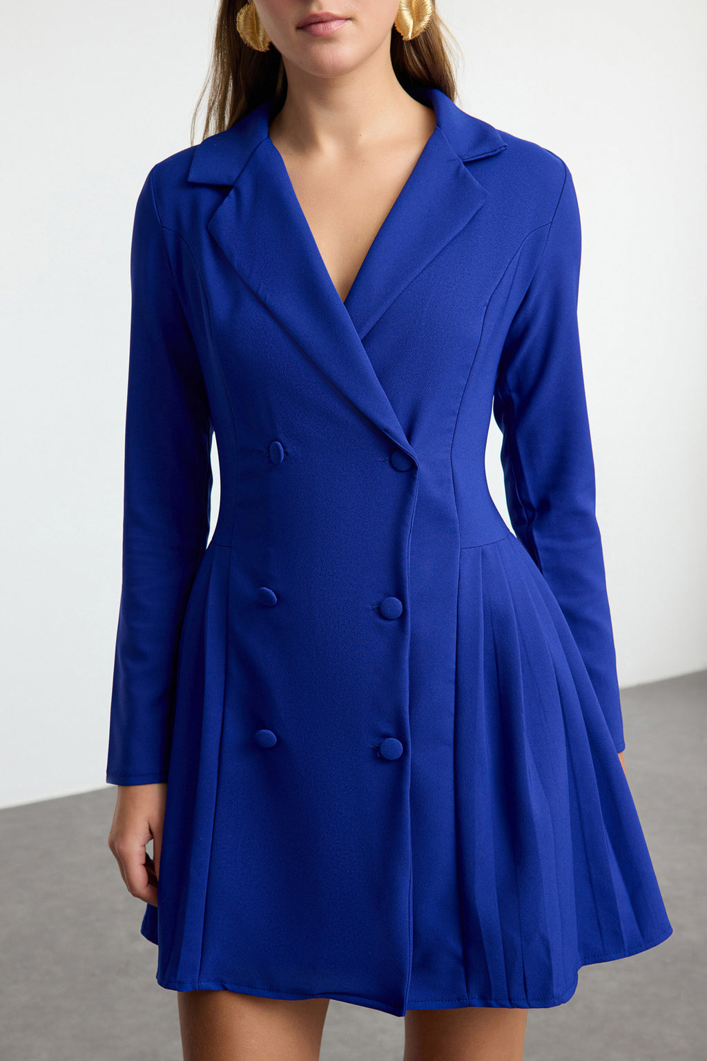 Saks Piliseli Mini Dokuma Ceket Elbise TWOAW24EL00295