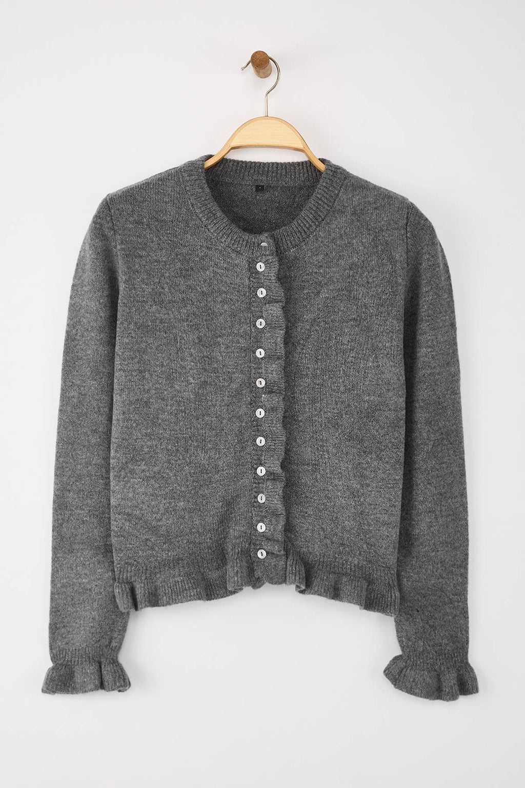 Antrasit Düğme Detaylı Yumuşak Dokulu Triko Hırka TWOAW26HI00038