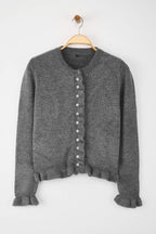 Antrasit Düğme Detaylı Yumuşak Dokulu Triko Hırka TWOAW26HI00038