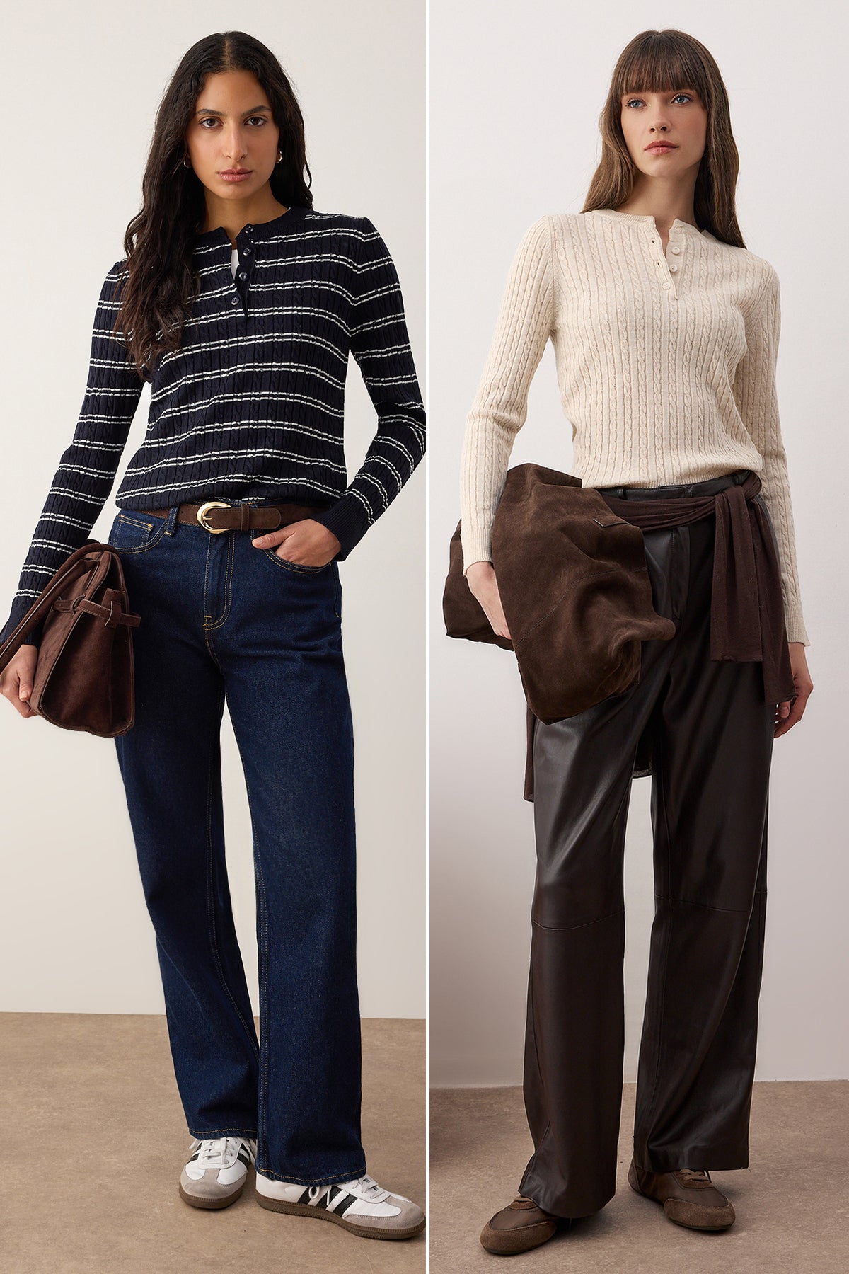 Lacivert-Taş Bisiklet Yaka 2'li Triko Kazak TWOAW26KZ00187 Main image