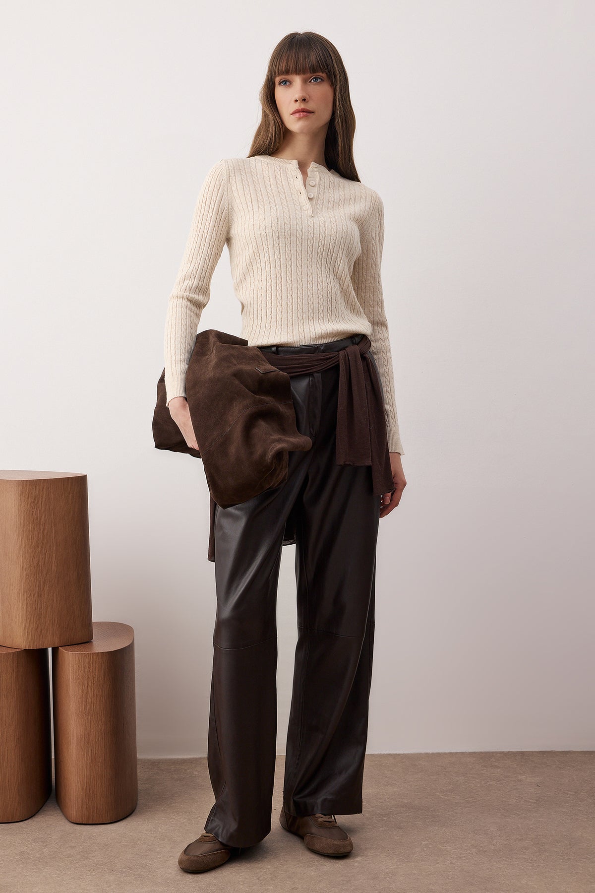 Lacivert-Taş Bisiklet Yaka 2'li Triko Kazak TWOAW26KZ00187 Secondary image