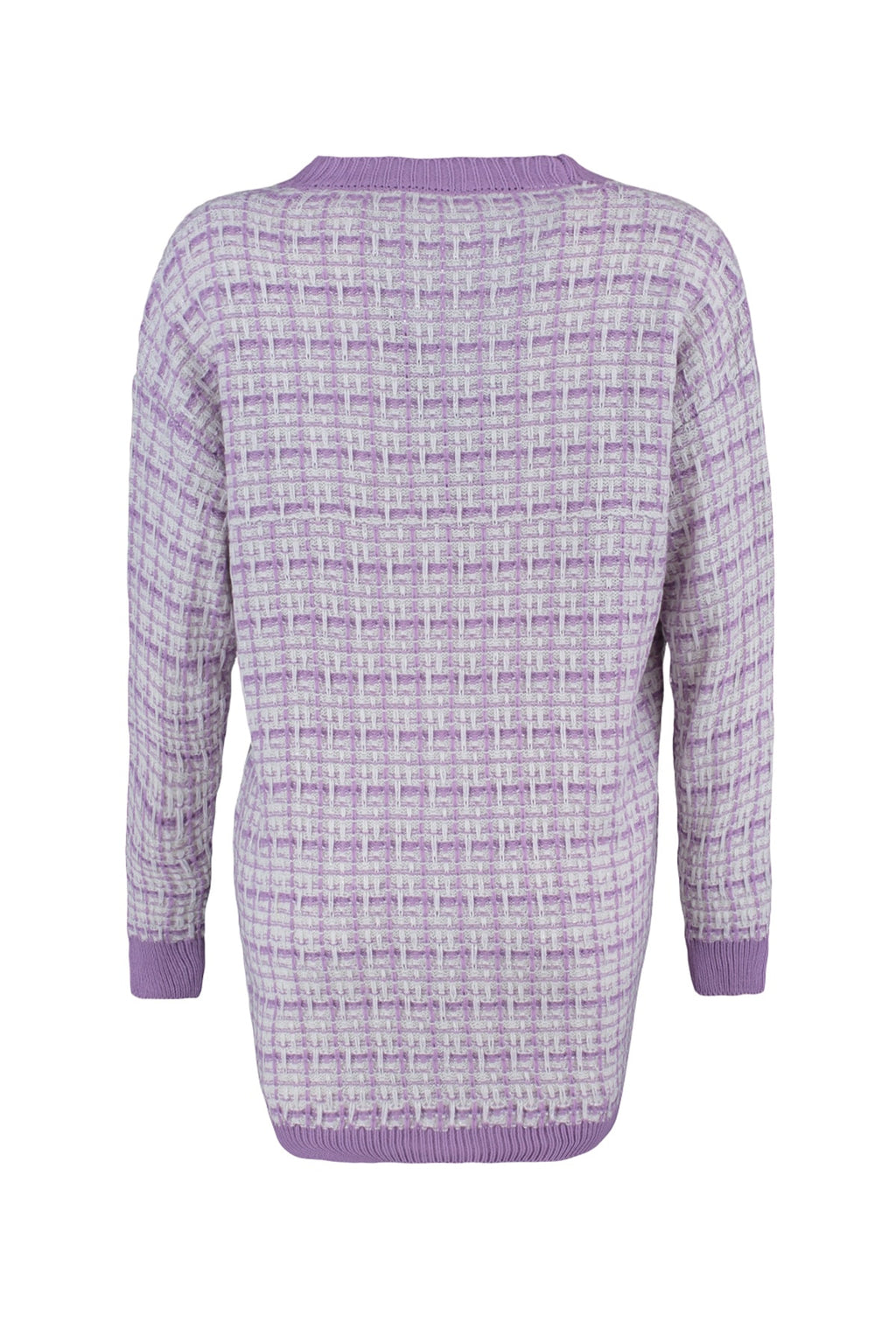 Lila Geniş Kalıp Tüvit Görünümlü Simli Triko Hırka TWOAW21HI0250