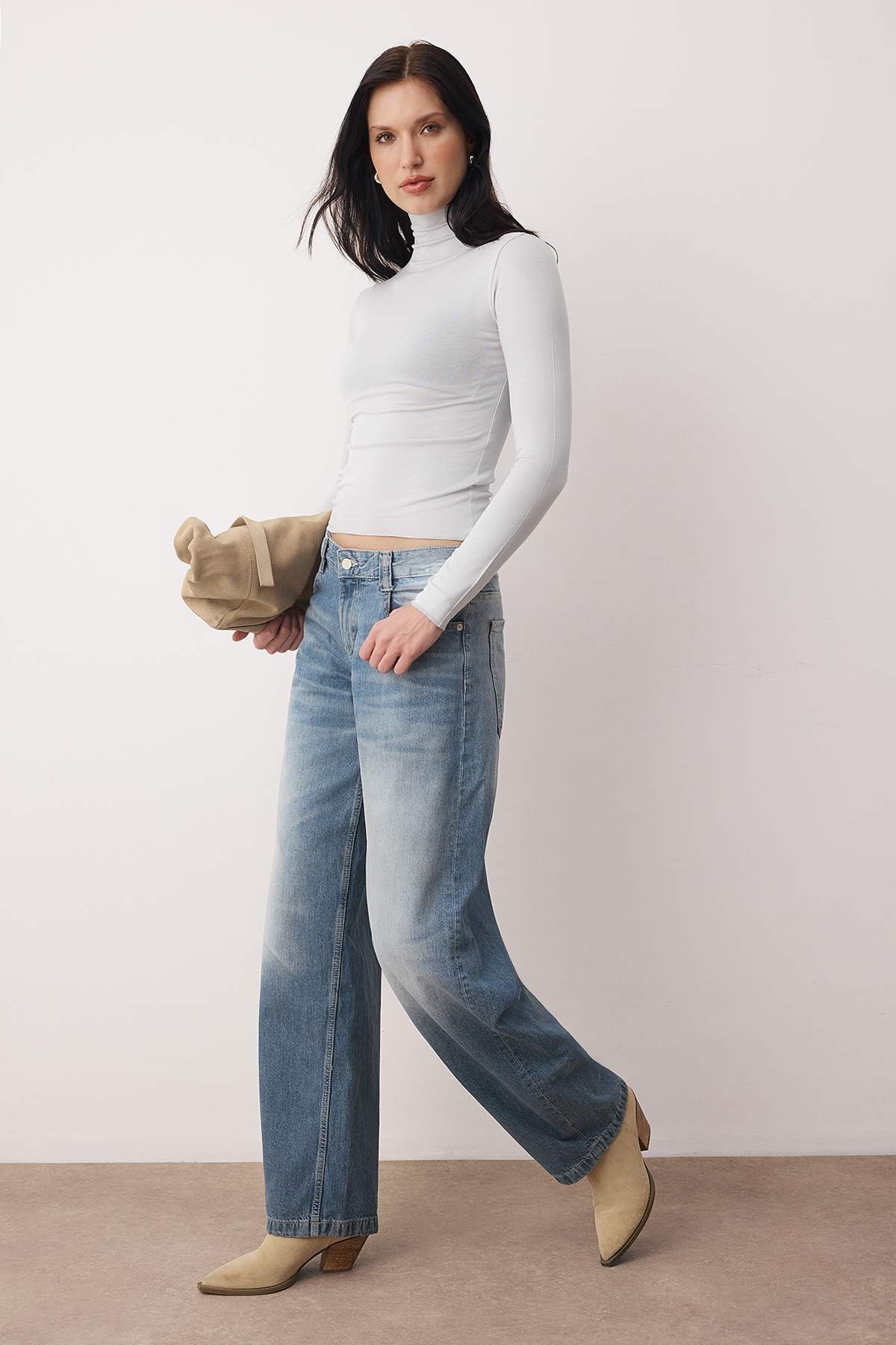 Gri Melanj Transparan Dik Yaka Esnek Normal Boy Örme Bluz TWOAW26BZ00266 Secondary image