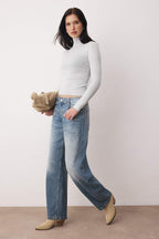 Gri Melanj Transparan Dik Yaka Esnek Normal Boy Örme Bluz TWOAW26BZ00266