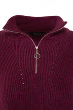 Açık Mor Yumuşak Dokulu Fermuarlı Triko Kazak TWOAW20XS0009