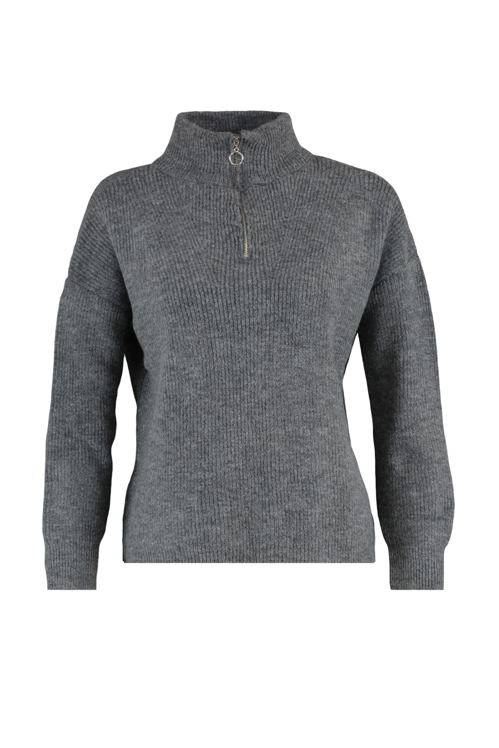 Antrasit Couple Yumuşak Dokulu Fermuarlı Triko Kazak TWOAW20XS0009