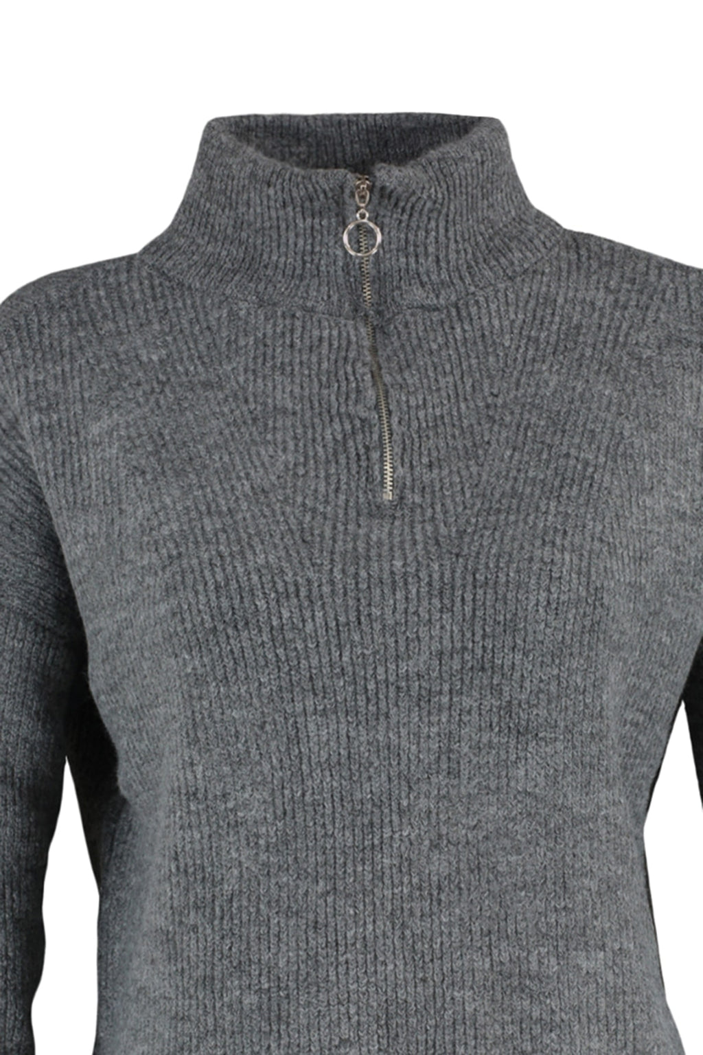 Antrasit Couple Yumuşak Dokulu Fermuarlı Triko Kazak TWOAW20XS0009