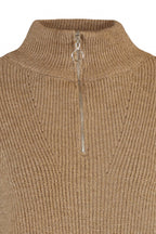 Camel Couple Yumuşak Dokulu Fermuarlı Triko Kazak TWOAW20XS0009