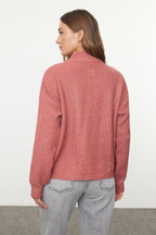 Gül Kurusu Yumuşak Dokulu Fermuarlı Triko Kazak TWOAW20XS0009