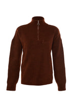 More Sustainable Kahverengi Yumuşak Dokulu Fermuarlı Triko Kazak TWOAW20XS0009