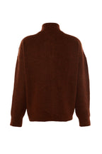 More Sustainable Kahverengi Yumuşak Dokulu Fermuarlı Triko Kazak TWOAW20XS0009