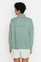 Mint Yumuşak Dokulu Fermuarlı Triko Kazak TWOAW20XS0009