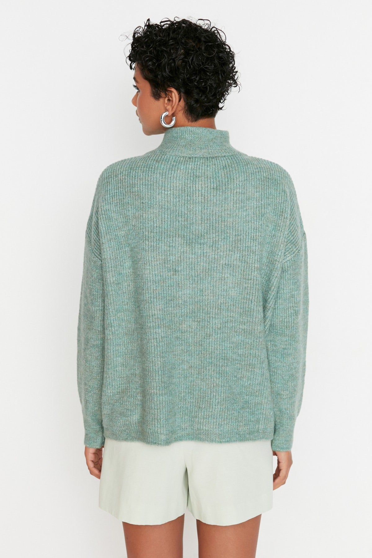 Mint Yumuşak Dokulu Fermuarlı Triko Kazak TWOAW20XS0009