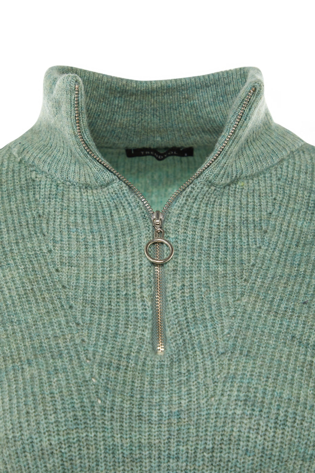 Mint Yumuşak Dokulu Fermuarlı Triko Kazak TWOAW20XS0009