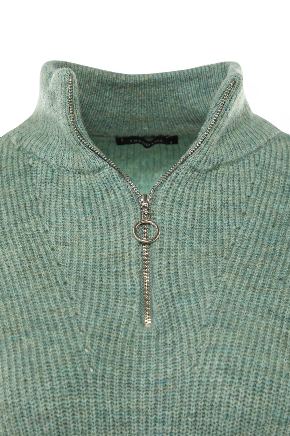 Mint Yumuşak Dokulu Fermuarlı Triko Kazak TWOAW20XS0009