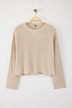 Taş*001 Crop Basic Düz Geniş Kalıp Triko Kazak TWOAW23KZ00390