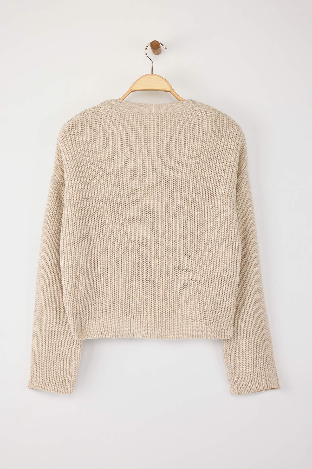 Taş*001 Crop Basic Düz Geniş Kalıp Triko Kazak TWOAW23KZ00390