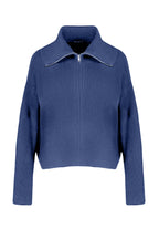 Indigo Geniş Kalıp Devrik Yaka Fermuarlı Triko Hırka TWOAW24HI00072