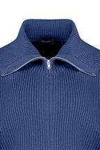 Indigo Geniş Kalıp Devrik Yaka Fermuarlı Triko Hırka TWOAW24HI00072