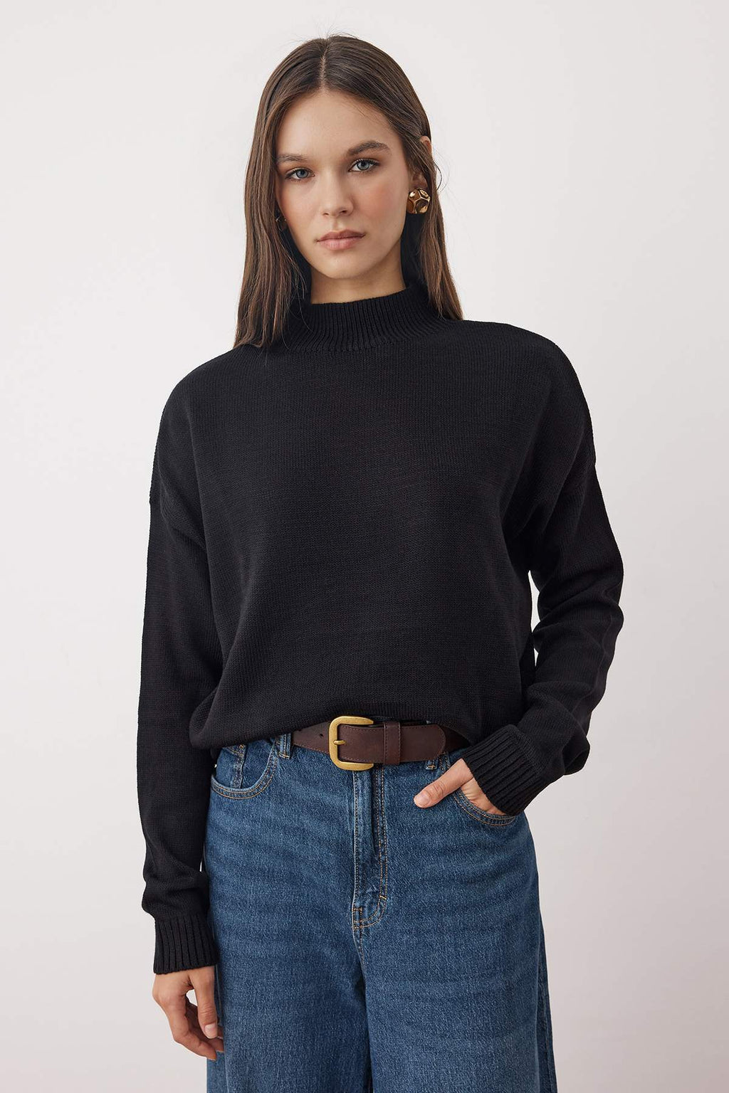 Siyah-Ekru Basic İkili Paket Triko Kazak TWOAW26KZ00232