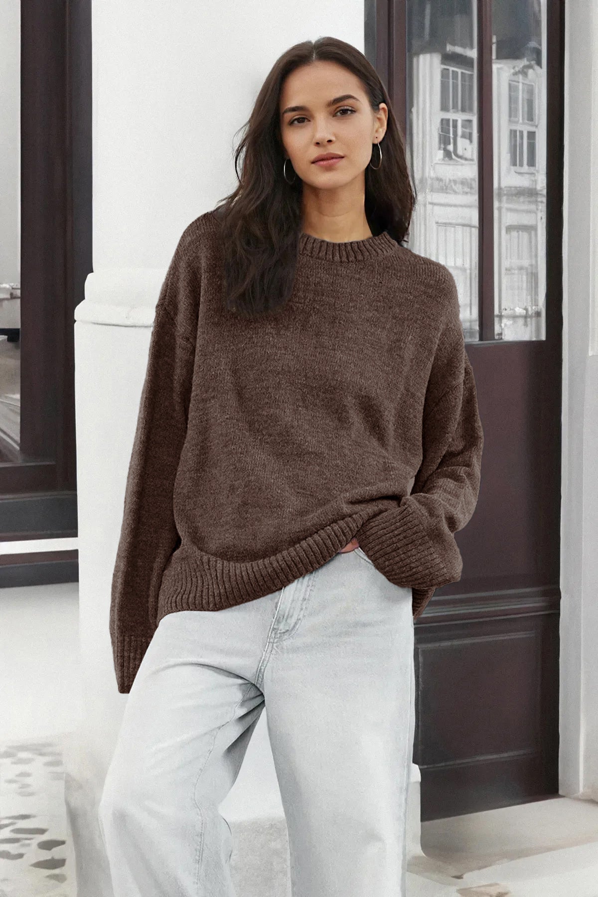 Vizon Geniş Kalıp Yumuşak DokuluTriko Kazak TWOAW25KZ00168 Main image