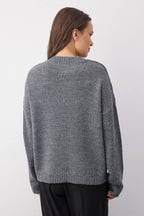 Wardrobe Essentials Antrasit Basic Geniş Kalıp Yumuşak Dokulu Triko Kazak | TWOAW26KZ00091