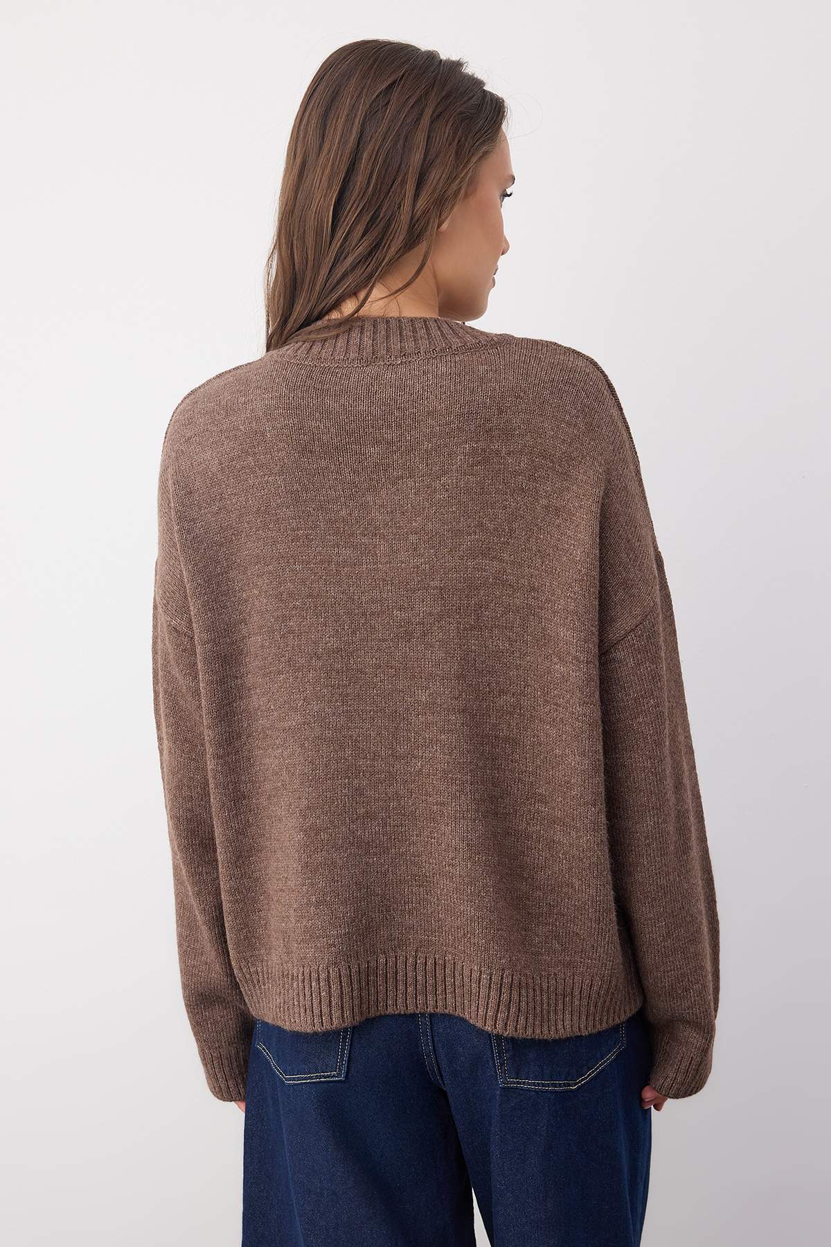 Wardrobe Essentials Vizon Basic Geniş Kalıp Yumuşak Dokulu Triko Kazak | TWOAW26KZ00091