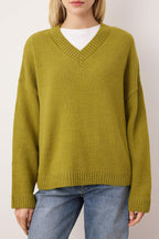 Wardrobe Essentials Yağ Yeşil Basic Geniş Kalıp Yumuşak Dokulu Triko Kazak | TWOAW26KZ00091