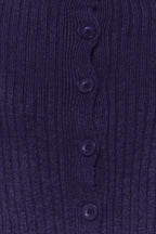 Lacivert Crop Yumuşak Dokulu Dik Yaka Triko Hırka TWOAW22HI0174