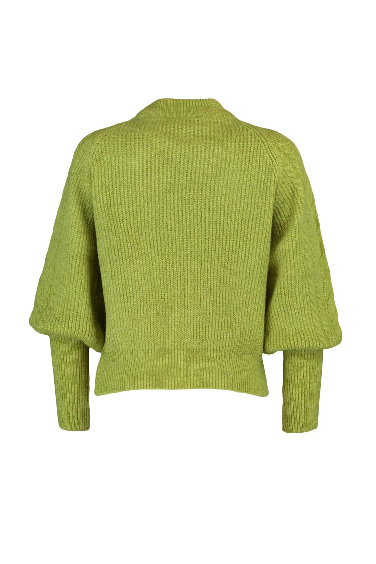 Yeşil Yumuşak Dokulu Saç Örgülü Triko Kazak TWOAW21KZ0109