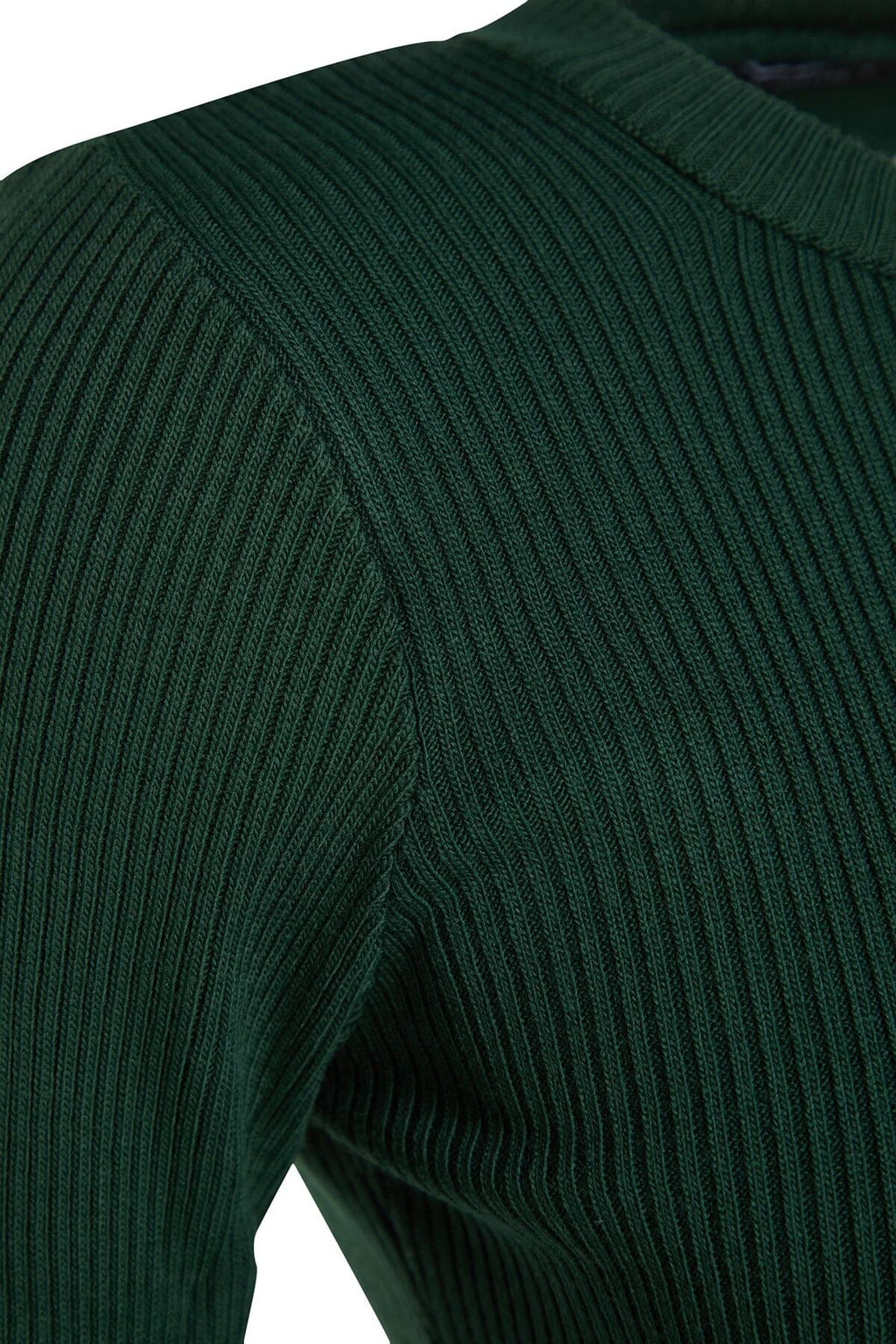 Zümrüt Yeşili Midi Triko Bisiklet Yaka Elbise TWOAW21EL0422