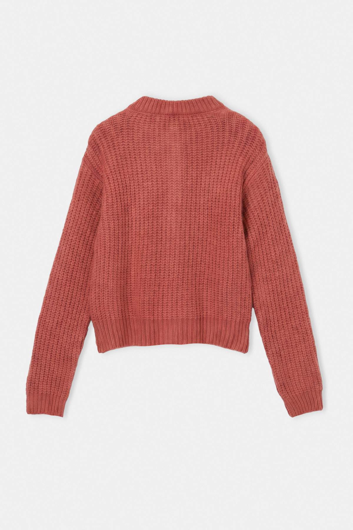Wardrobe Essentials كارديغان تريكو أساسي وردي باهت نسيج ناعم