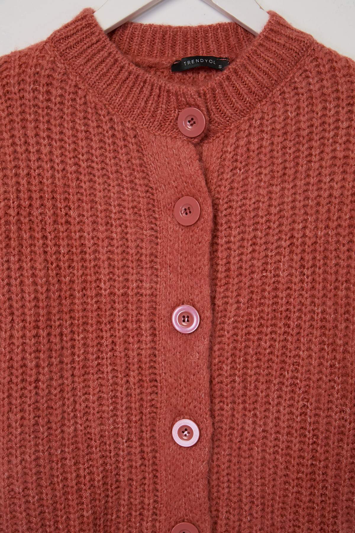 Wardrobe Essentials كارديغان تريكو أساسي وردي باهت نسيج ناعم