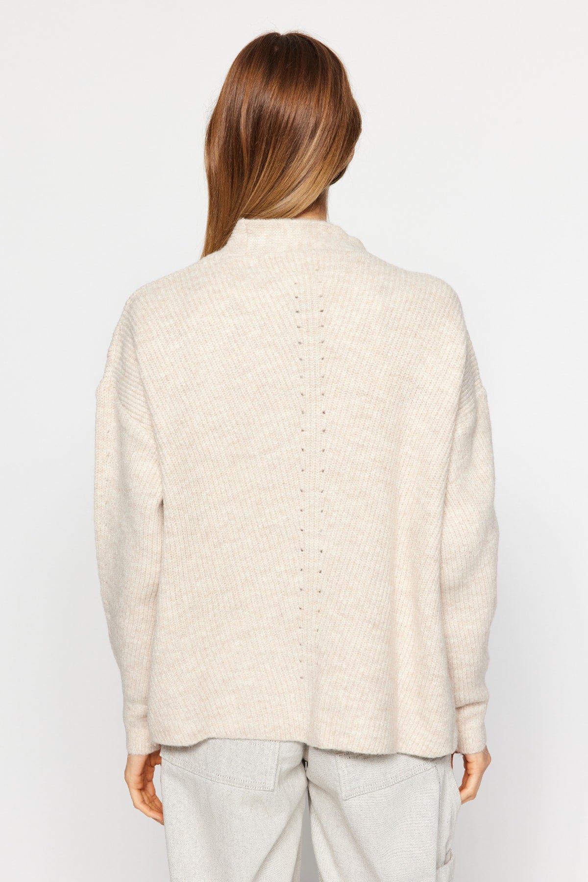 Stone Relaxed Fit Soft Textured Pocket Detail Knit Cardigan